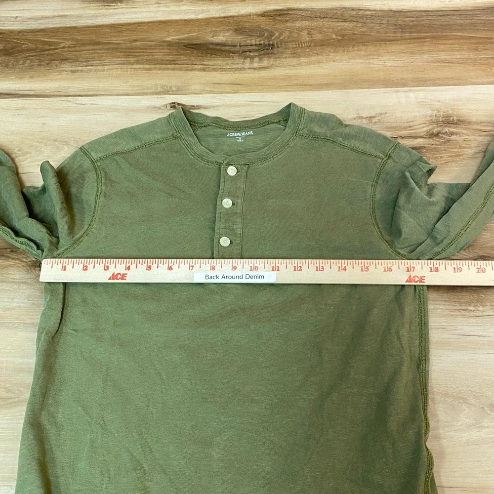 J Crew Henley T Shirt Mens Small Army Green Long‎ Sleeve
